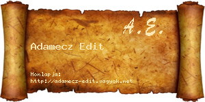 Adamecz Edit névjegykártya